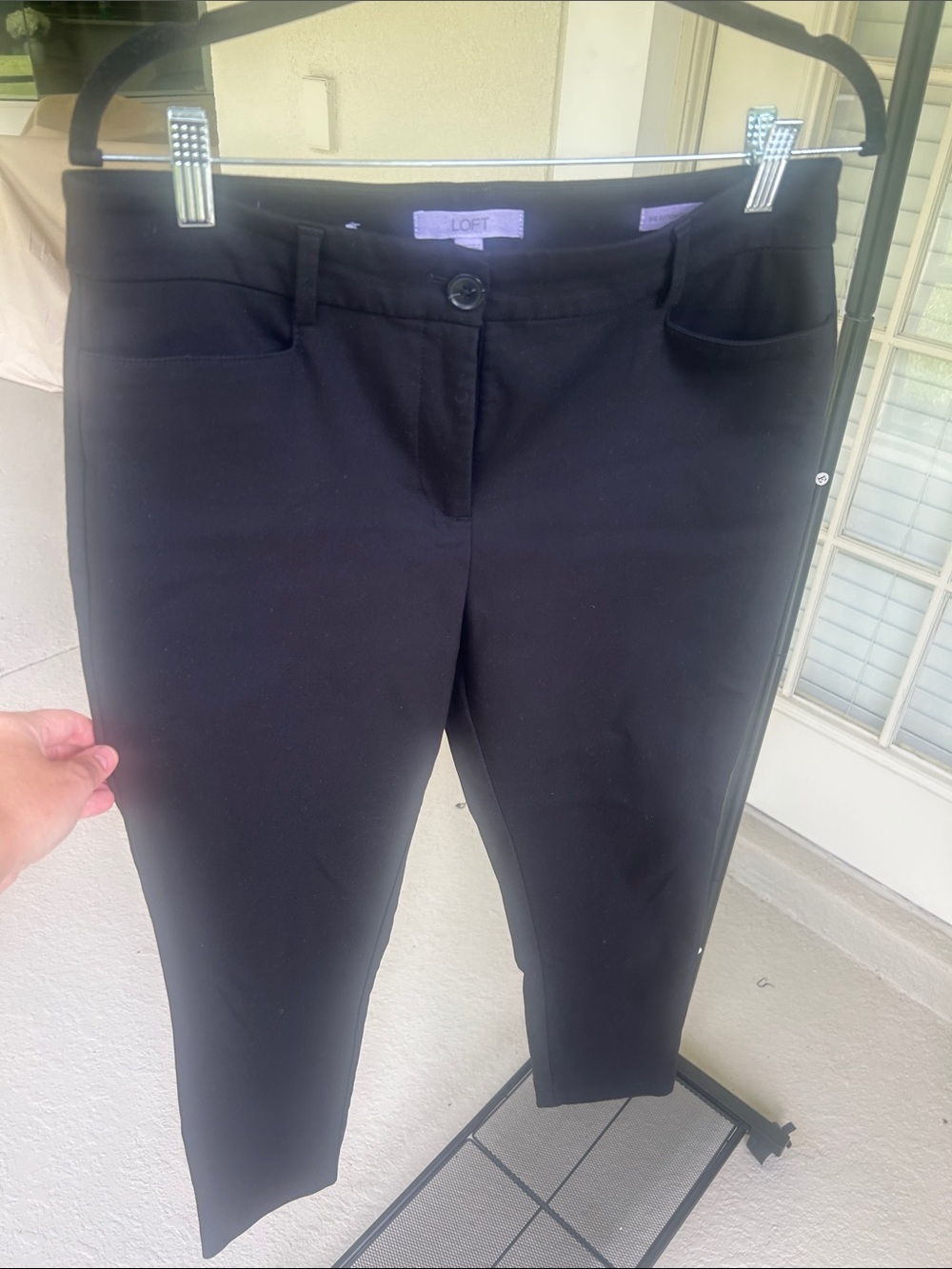 LOFT Black Slim Cropped Dress Pants